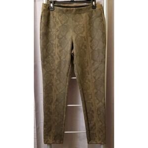 Philosophy Womens Pants Pull on‎ Brown Snake Print Faux Leather Skinny Size M